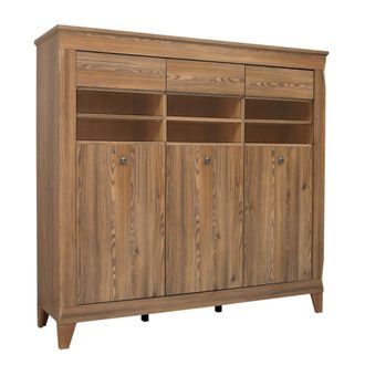 Petits Meubles Vitrina baja 3 puertas paneles de aglomerado madera