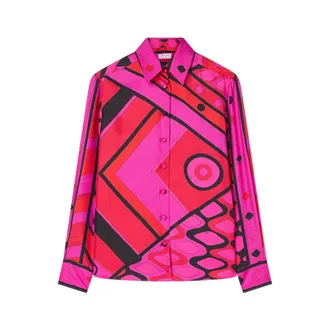 Pucci Shirts, female, Multicolor, Size: M Vivara Print Silk Shirt