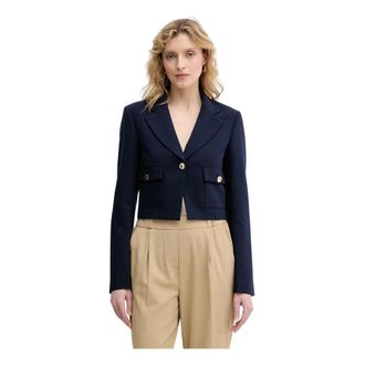 Benetton Enkelrijig blazer - Dames - Blazers - Blauw - L - Polyester - Jassen