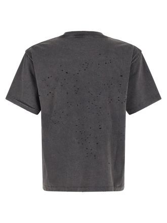 SATISFY Laser-Cut Perforated Organic Cotton T-Shirt - Charcoal