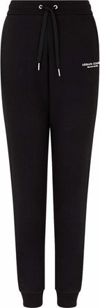 A|X Armani Exchange Womens Black Milano/New York Logo Drawstring Joggers, Size X-Large