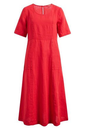 Seasalt Cornwall Grass Wave Midi Dress in Boat Red at Nordstrom, Size 10 Us