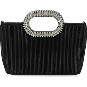 Jessica McClintock Livy Pleated Clutch in Black at Nordstrom Rack