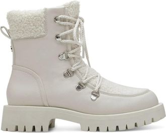 Tamaris Bootie - witte warme voering - Dames - Veterlaarzen - Wit - 38 EU - Schoenen