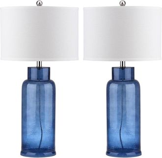 Safavieh Set Of 2 Bottle Glass Lamps