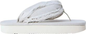 Rick Owens Sandalen met bandjes met gerafelde rand - Heren - Slippers - Wit - 45 EU - Katoen - Schoenen