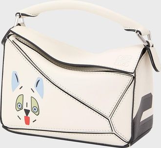 Loewe x Louis Wain Puzzle Futurist Cats Top-Handle Bag in Leather