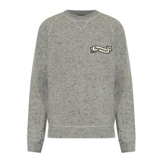 Dsquared2 Round-neck Knitwear, male, Gray, Size: 3XL Wool Sweater