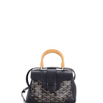 Goyard Saigon Top Handle Bag Coated Canvas with Leather Mini
