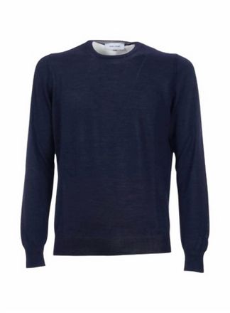 Gran Sasso Mens Classic Crew Neck Shirt In Blue