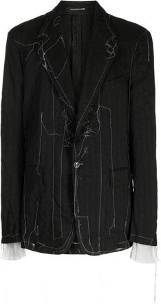 Nicolas Andreas Taralis Taralis single-breasted blazer - men - Wool/Cotton/Viscose/Viscose - 48 - Black