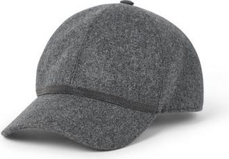 Brunello Cucinelli Baseball Cap with monili in Dark Grey at Nordstrom, Size X-Small