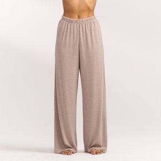Lounge Modal Rechte Pyjama Broek - Bruin Marl - M