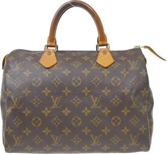 Louis Vuitton Speedy Handbag Monogram Canvas Brown Canvas Handbag (Pre-Owned)