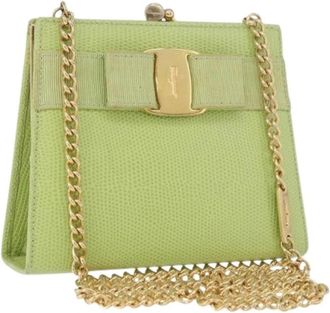 Ferragamo Pre-owned Shoulder Bag - Dames - Vintage Schoudertas - Groen - ONE Size - Leer - Vintage