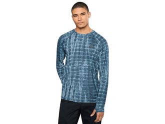 Mountain Hardwear Crater Laketm Long Sleeve Mens Clothing Adriatic Blue Prismatic Print : 2XL, Polyester/Elastane