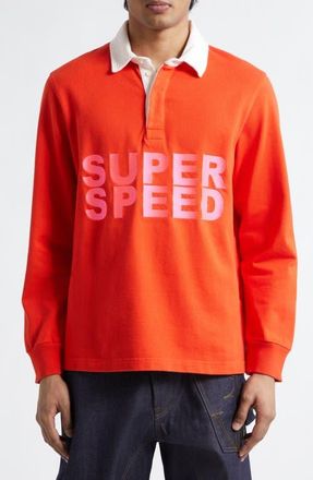 J.W.Anderson Super Speed Rugby Polo in Bright Red at Nordstrom, Size X-Large