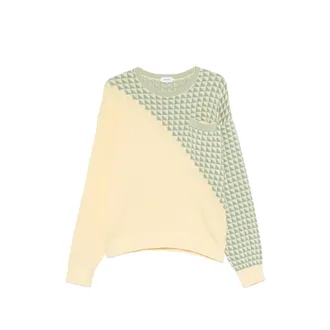 Versace Geometric-pattern Cable-knit Sweater