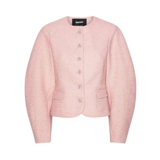 Rotate ROTATE Birger Christensen, Light Jackets, female, Pink, Size: XS Cocoon Sleeved Jacket