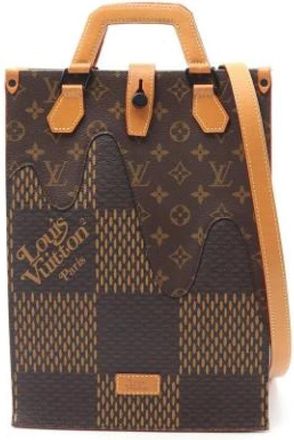 Louis Vuitton Vintage, unisex, Bruin, ONE Size, Leer, Tweedehands Canvas handtassen