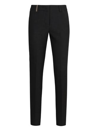 PESERICO belt-loops trousers - women - Cotton - 40 - Black