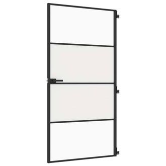 Berkfield Home Interior Door Slim Black 102.5x201.5 cm Tempered Glass & Aluminium
