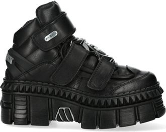 New Rock Metallic Ankle Leather Boots-WALL285-S3