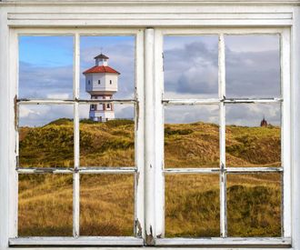 Queence Wandsticker »Leuchtturm« Wandsticker, Wandbild, selbstklebend, Leuchtturm, 3D, Fenster