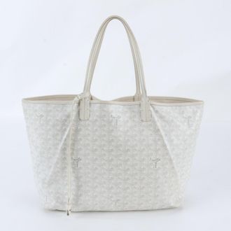 Goyard White Leather Handbag Shoulder Bag Tote Bag (Pre-Owned)