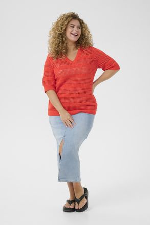 Kaffe Curve Pullover Loose fit red