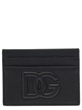 Dolce & Gabbana Black Card-Holder With Quilted Logo In Leather Man