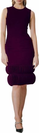 Catherine Regehr Jackie Pebble Crepe Dress With Double Ovals In Plum