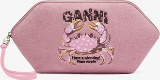 Ganni Parfait Pink Bikini Pouch with Crab