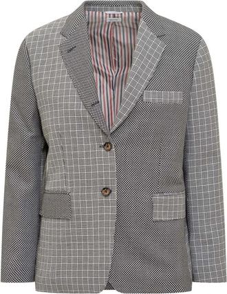 Thom Browne Korte Revers Blazer Jas - Dames - Blazers - Grijs - S - Jassen
