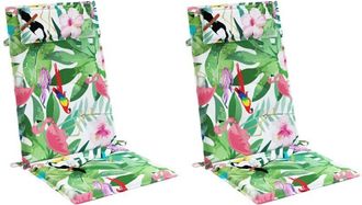 vidaXL Vidaxl - Cojines De Silla Con Respaldo Alto 2 Uds Tela Oxford Multicolor