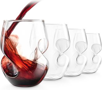 Final Touch Final Touch Conundrum Red Wine Glasses - Set of 4 - 16 oz (473ml)
