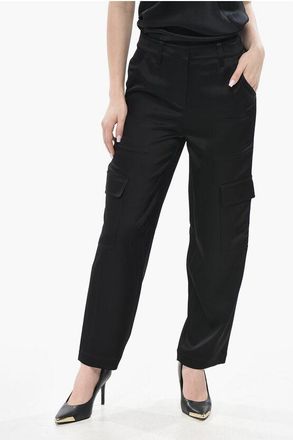 Michael Kors Satin Cargo Trousers with Belt Loops size 38