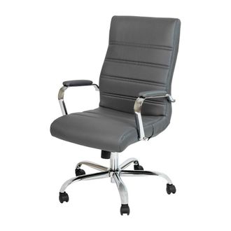 Flash Furniture High Back Gray Executive Swivel Office Chair with Chrome Frame and Arms