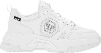 Philipp Plein New Predator Sneakers Hexagon - unisex - Sneakers - Wit - 42 EU - Leer - Schoenen