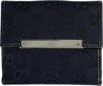 Gucci Pre-owned Vintage Bi-fold Portemonnee - Dames - Vintage Accessoires - Zwart - ONE Size - Leer - Vintage