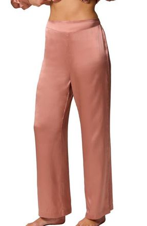 Simone P&eacute;r&egrave;le Love Me Silk Lounge Pants in Smokey Pink at Nordstrom, Size X-Large