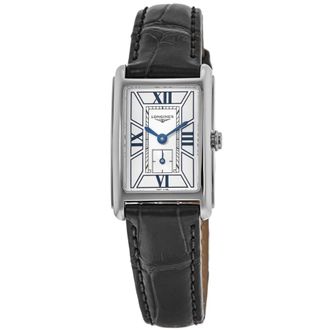 Longines DolceVita Quartz White Dial Leather Strap Womens Watch L5.255.4.75.2