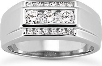 Pompeii3 Mens 1 Ct T. W. Diamond Ring 10k White Gold