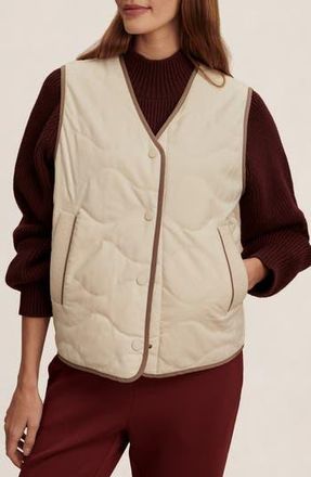 Varley Lori Reversible Gilet in Ash Taupe /Birch at Nordstrom Rack, Size X-Large