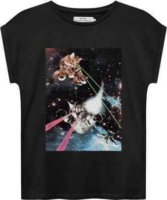 Dedicated T-Shirt Visby Lazer Cats T-Shirts f&uuml;r Damen | schwarz