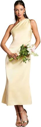 Oasis One Shoulder Satin Bridesmaids Dress in Butter at Nordstrom, Size 10