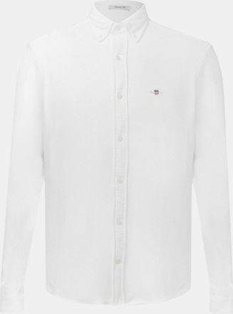 GANT Mens Fit Jersey Pique Shirt in White - Size Large