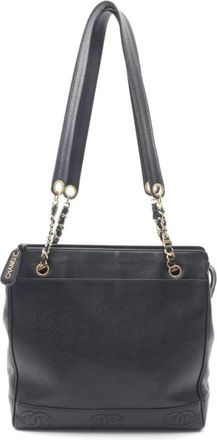 Chanel caviar-leather chain shoulder bag - Black