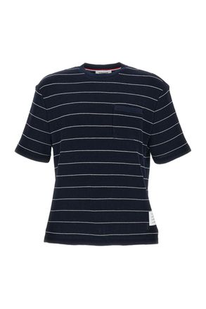 Thom Browne Structured Stripe Waffle Short Sleeve Tee