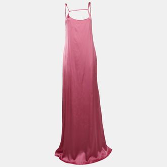 Jacquemus La Robe Stretch Satin Open-Back Mentalo Maxi Dress